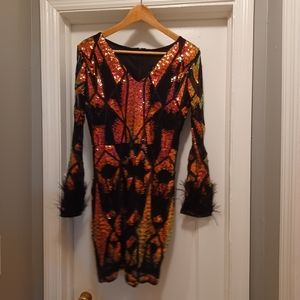 Multicolor sequin dress never worn size medium